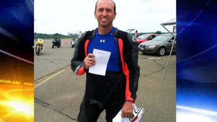 In this July 2011 photo, Bill Warner poses for a photo during the Maine Event. Warner died Sunday, July 14, 2013, after losing control and zooming off a runway during the Maine Event at a former U.S. air base at Limestone, Maine. Warner, 44, was clocked at 285 mph before he lost control, said Tim Kelly, race director for the Loring Timing Association. (AP Photo/Linda Kelly)