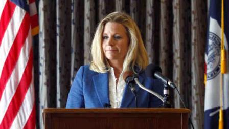 Liz Cheney speaks during a campaign appearance in Casper, Wyoming, Wednesday, July 17, 2013. Cheney, the elder daughter of former Vice President Dick Cheney, announced on Tuesday her GOP primary challenge to Wyomings senior U.S. incumbent Sen. Mike Enzi. (AP Photo/Matt Young)