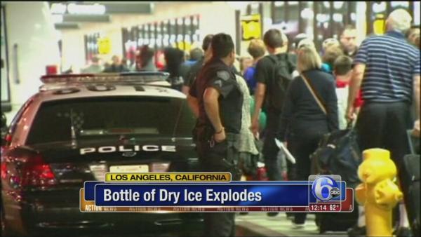 Bottle of dry ice explodes at LAX