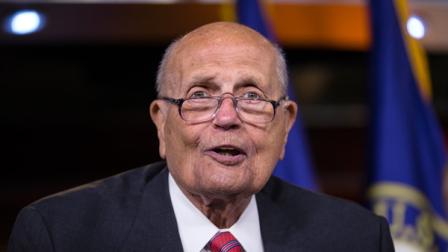 FILE - In this Oct. 4, 2013 file photo, Rep. John Dingell, D-Mich. speaks on Capitol Hill in Washington. According to AP source: Dingell, the longest-serving member of Congress, to retire. (AP Photo/J. Scott Applewhite, File)