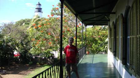 A Murphy kid hanging out at Ernest Hemingways House in Key West.