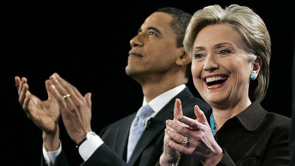 Hillary Clinton and Barack Obama