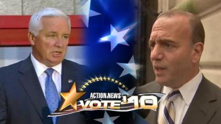 Republican Tom Corbett (R) and Democrat Dan Onorato (L)