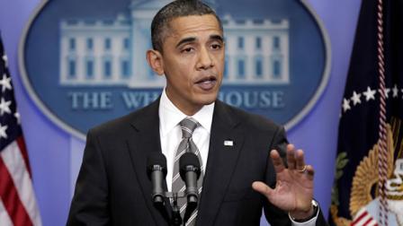 President Barack Obama makes a opening statement during a news conference in the White House briefing room in Washington, Tuesday, Dec. 7, 2010.