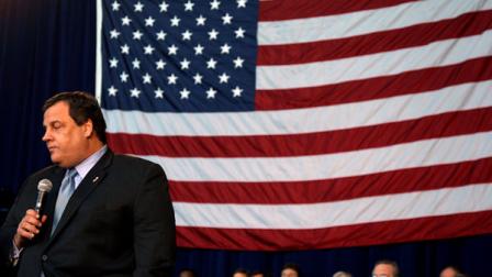New Jersey Gov. Chris Christie pauses as he addresses a gathering in Voorhees, N.J., during a town hall meeting Wednesday, Jan. 18, 2012. (AP Photo/Mel Evans)