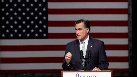 Republican presidential candidate, former Massachusetts Gov. Mitt Romney speaks at Lansing Community College in Lansing, Mich., Tuesday, May 8, 2012. (AP Photo/Carlos Osorio)