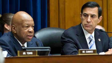 The House Oversight and Government Reform Committee, led by Chairman Darrell Issa, R-Calif., right, considers whether to hold Attorney General Eric Holder in contempt of Congress, on Capitol Hill in Washington, Wednesday, June 20, 2012. Rep. Elijah Cummings, D-Md., the ranking member, speaks at left. In a showdown with President Barack Obamas administration, House Republicans are pressing for more Justice Department documents on the flawed gun-smuggling probe known as Operation Fast and Furious that resulted in hundreds of guns illicitly purchased in Arizona gun shops winding up in the hands of Mexican drug cartels. (AP Photo/J. Scott Applewhite)