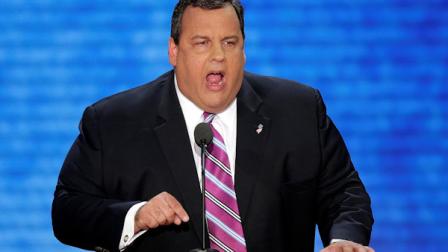 New Jersey Governor Chris Christie addresses the Republican National Convention in Tampa, Fla. on Tuesday, Aug. 28, 2012. (AP Photo/J. Scott Applwhite)