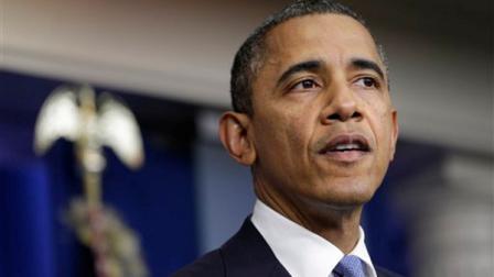 President Barack Obama speaks in the White House Briefing Room in Washington, Monday, Oct. 29, 2012, after returning to the White House from a campaign stop in Florida to monitor Hurricane Sandy. (AP Photo/Jacquelyn Martin)