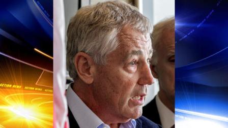 FILE - This Nov. 1, 2012, file photo shows former Nebraska Republican Sen. Chuck Hagel speaking in Omaha, Neb. (AP Photo/Nati Harnik, File)