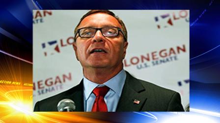 FILE - This Aug. 13, 2013 file photo shows Republican U.S. Senate candidate Steve Lonegan making his victory speech after defeating Alieta Eck for the nomination in the special election primary in Secaucus, N.J. Democratic Newark, N.J., Mayor Cory Booker is accusing Lonegan of making bigoted comments following a newspaper interview in which Booker was ambiguous about his sexuality. (AP Photo/Rich Schultz, file)