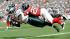   Philadelphia Eagles' DeSean Jackson (10) catches a touchdown pass in front of Atlanta Falcons defender Brent Grimes (20) during the first half of an NFL game Sunday, Oct. 17, 2010, in Philadelphia. (AP Photo/Michael Perez) 