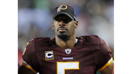 Washington Redskins quarterback Donovan McNabb on the sidelines during the second half of an NFL football game against the Philadelphia Eagles, Monday, Nov. 15, 2010, in Landover, Md. (AP Photo/Nick Wass)