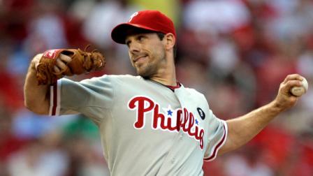 Philadelphia Phillies starting pitcher Cliff Lee throws during the first inning of a baseball game against the St. Louis Cardinals, Wednesday, June 22, 2011, in St. Louis.