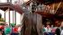 The newly unveiled statue of Hall of Fame...