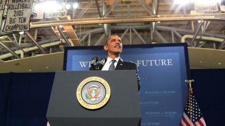 FILE - President Barack Obama speaks at Rec Hall on the Penn State University campus in State College, Pa., Thursday, Feb. 3, 2011. (AP Photo/Carolyn Kaster)