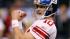 New York Giants quarterback Eli Manning reacts...