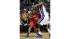 Philadelphia 76ers Thaddeus Young, left, drives...