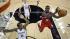 Philadelphia 76ers Jrue Holiday (11) leaps...