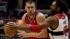 Philadelphia 76ers center Spencer Hawes, left,...