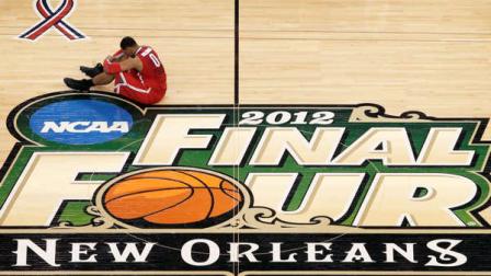Ohio State forward Jared Sullinger sits on the court at the end of an NCAA Final Four semifinal college basketball tournament game against Kansas Saturday, March 31, 2012, in New Orleans. Kansas won 64-62. (AP Photo/David J. Phillip)