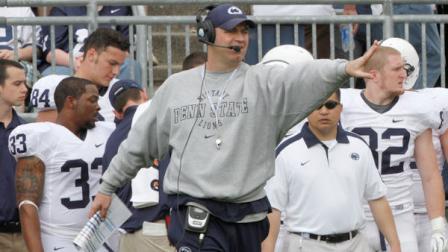 Penn State head coach Bill OBrien in the NCAA football teams annual Blue White spring scrimmage on Saturday, April 21, 2012, in State College, Pa. (AP Photo/Keith Srakocic)