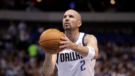 Dallas Mavericks Jason Kidd (2) during an NBA basketball game against the Charlotte Bobcats Thursday, March 15, 2012, in Dallas. The Mavericks won 101-96. (AP Photo/Tony Gutierrez)