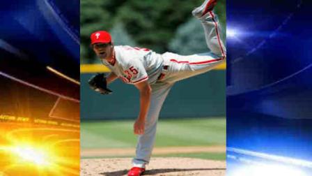 Philadelphia Phillies starting pitcher Cole Hamels works against the Colorado Rockies in the first inning of a baseball game in Denver on Sunday, July 15, 2012. (AP Photo/David Zalubowski)