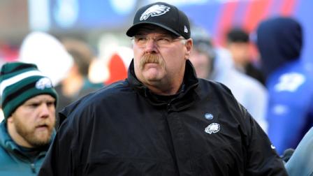 Philadelphia Eagles head coach Andy Reid walks on the field before an NFL football game against the New York Giants, Sunday, Dec. 30, 2012, in East Rutherford, N.J. (AP Photo/Bill Kostroun)