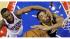 Indiana Pacers Orlando Johnson, right, is fouled...