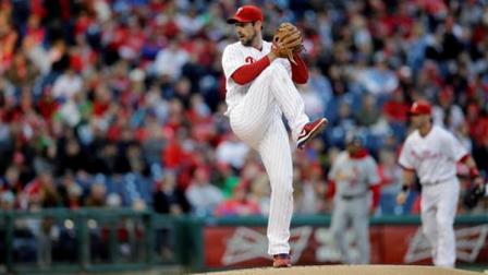 Philadelphia Phillies Cliff Lee in action during a baseball game against the St. Louis Cardinals, Saturday, April 20, 2013, in Philadelphia. (AP Photo/Matt Slocum)