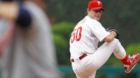 Philadelphia Phillies Jamie Moyer during a baseball game against the Cleveland Indians, Tuesday, June 22, 2010, in Philadelphia.