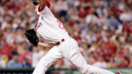 Philadelphia Phillies Cole Hamels delivers during the sixth inning of a baseball game with the Los Angeles Dodgers, Wednesday, June 8 2011, in Philadelphia. The Phillies won 2-0. (AP Photo/Tom Mihalek)