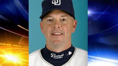 ** FILE ** In a Feb. 22, 2008, file photo, San Diego Padres hitting coach Wally Joyner is seen during spring training in Peoria, Ariz. Joyner quit Tuesday, Sept. 23, 2008, with six games left in the season. The Padres will be looking for their fourth hitting coach in as many seasons. (AP Photo/Morry Gash, File)