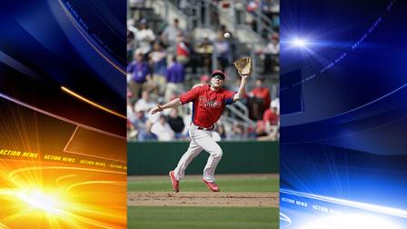 Philadelphia Phillies Cody Asche in action during a spring training exhibition baseball game against the New York Yankees, Tuesday, Feb. 26, 2013, in Clearwater, Fla.(AP Photo/Matt Slocum)