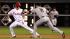 Philadelphia Phillies Cole Hamels is tagged out...