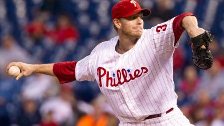 Philadelphia Phillies starting pitcher Roy Halladay delivers against the Miami Marlins during the first inning of a baseball game, Tuesday, Sept. 17, 2013, in Philadelphia. (AP Photo/Chris Szagola)
