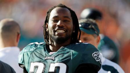 Philadelphia Eagles cornerback Asante Samuel (22) on the sidelines during the second half of an NFL football game against the Miami Dolphins, Sunday, Dec. 11, 2011, in Miami .
