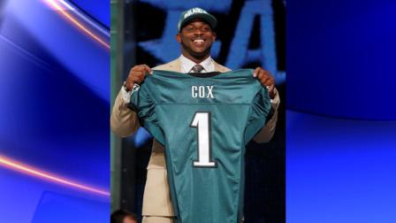 Mississippi State defensive tackle Fletcher Cox poses for photographs after being selected as the 12th pick overall by the Philadelphia Eagles in the first round of the NFL football draft at Radio City Music Hall, Thursday, April 26, 2012, in New York. (AP Photo/Jason DeCrow)
