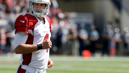Arizona Cardinals quarterback Kevin Kolb (4) in the first quarter of an NFL football game against the New England Patriots Sunday, Sept. 16, 2012 in Foxborough, Mass. (AP Photo/Stephan Savoia)