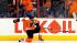 Philadelphia Flyers center Danny Briere (48) reacts after his goal in the second period of Game 1 against the New Jersey Devils in a second-round NHL Stanley Cup hockey playoff series, Sunday, April 29, 2012, in Philadelphia. (AP Photo/Alex Brandon) 