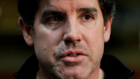Philadelphia Flyers coach Peter Laviolette speaks with members of the media at the teams NHL hockey training facility Monday, Jan. 7, 2013, in Voorhees, N.J. (AP Photo/Matt Rourke)