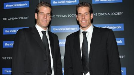 FILE - In this Sept. 29, 2010 file photo, twins Cameron Winklevoss and Tyler Winklevoss attend a special screening of The Social Network in New York. On Monday, April 11, 2010, a federal appeals court ruled that the former Harvard University classmates of Facebook founder Mark Zuckerberg cant undo their settlement over the social networking site. The 9th U.S. Circuit Court of Appeals said Monday that Tyler and Cameron Winklevoss of Greenwich, Conn., were savvy enough to understand what they were agreeing to when they signed the agreement in 2008. The deal called for a $20 million cash payment and a partial ownership of Facebook. (AP Photo/Evan Agostini)