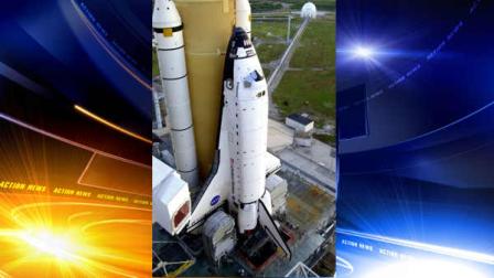 The space shuttle Endeavour sits on the launch pad after being moved from the Vehicle Assembly Building at the Kennedy Space Center in Cape Canaveral, Fla. Saturday Oct. 12, 2002.