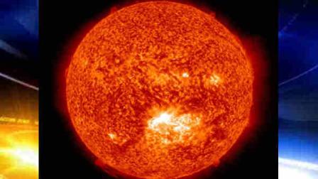 This image captured in the 304 Angstrom wavelength, which is typically colorized in red provided by NASA shows a solar flare, lower center, erupting from the sun on Thursday, July 12, 2012. Space weather scientists said there should be little impact to Earth. The flare erupted from a region which rotated into view on July 6, 2012.