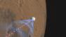 This artists rendering released by NASA/JPL-Caltech on Sunday, Aug. 5, 2012, shows how NASAs Curiosity rover will communicate with Earth during landing. As the rover descends to the surface of Mars, it will send out two different types of data: basic radio-frequency tones that go directly to Earth (pink dots) and more complex UHF radio data (blue circles) that require relaying by orbiters. NASAs Odyssey orbiter will pick up the UHF signal and relay it immediately back to Earth, while NASAs Mars Reconnaissance Orbiter will record the UHF data and play it back to Earth at a later time. (AP Photo/NASA/JPL-Caltech ) 