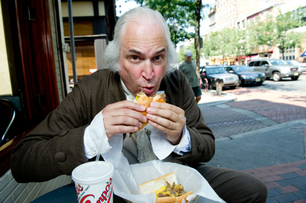 George Washington savors a delicious Philly...
