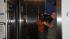 The first shot of the day is in an elevator!