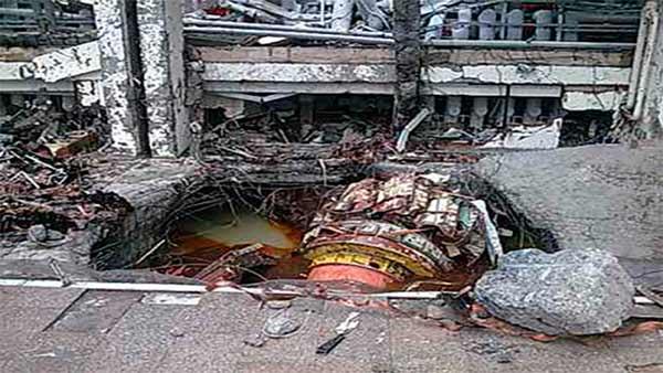 Damage to the Sayano-Shushinskaya power station in southern Siberia is seen Monday, Aug. 17, 2009 in this photo released by the Emergency Ministry, Siberian Branch on Tuesday, Aug. 18, 2009. An accident during repair work at Russias largest hydroelectric plant on Monday killed at least 14 workers, while as many as 60 others were missing and feared dead after an engine room was suddenly flooded, officials said.(AP Photo/Emergency Ministry, Siberian Branch, HO)
