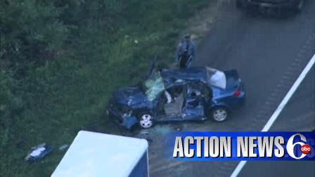 One woman was killed when a car and truck collided on I-295 in New Jersey.